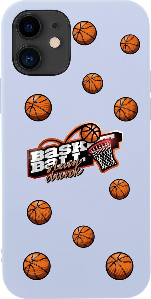 İphone 12 Basketbol Top Tasarımlı Lila Telefon Kılıfı
