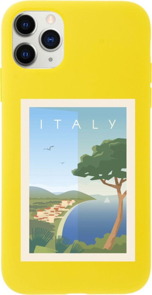 Iphone 11 Pro Max Italy Tasarımlı Sarı Telefon Kılıfı
