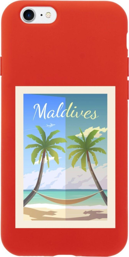 İphone 8 Maldives Tasarımlı Kırmızı Telefon Kılıfı