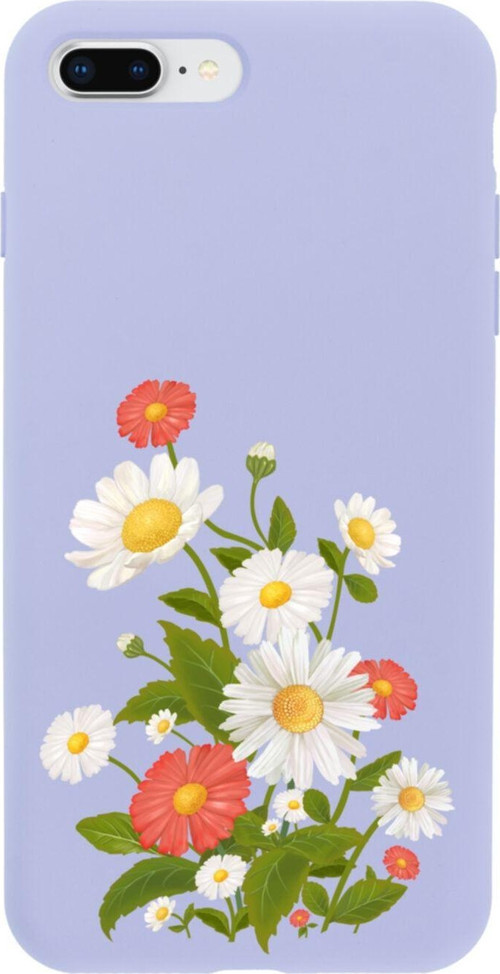 İphone 7 Plus Daisy Tasarımlı Lila Telefon Kılıfı