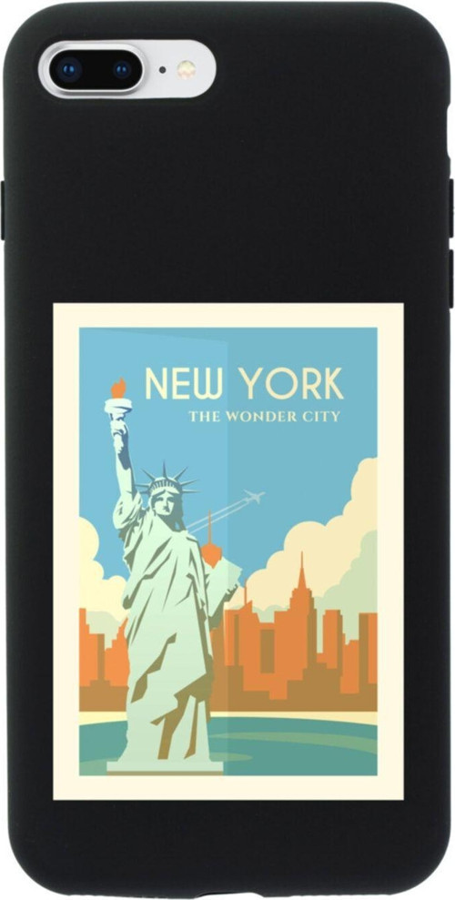 İphone 7 Plus New York Tasarımlı Siyah Telefon Kılıfı