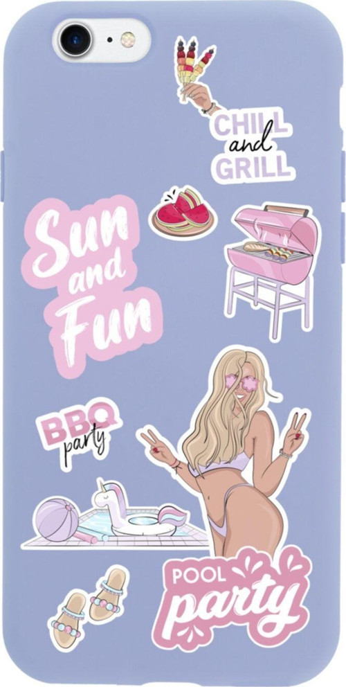İphone Se Pool Party Tasarımlı Lila Telefon Kılıfı