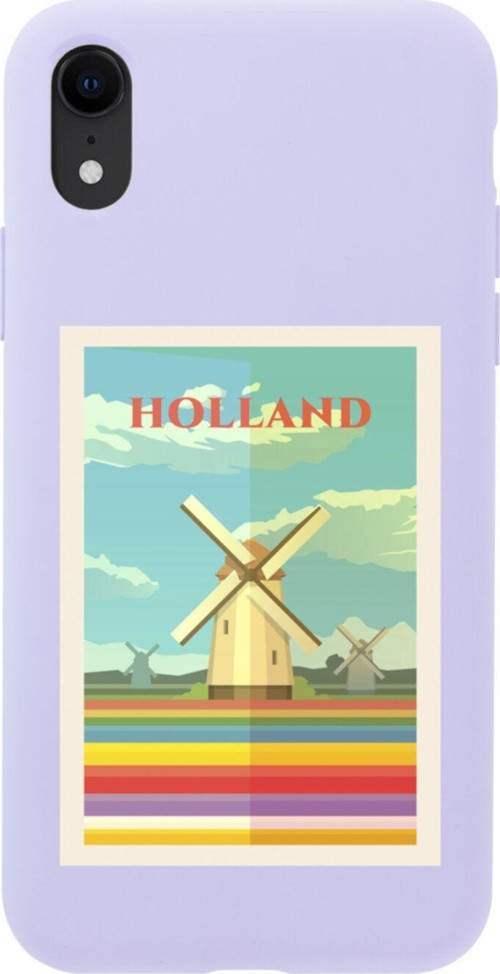 İphone Xr Holland Tasarımlı Lila Telefon Kılıfı