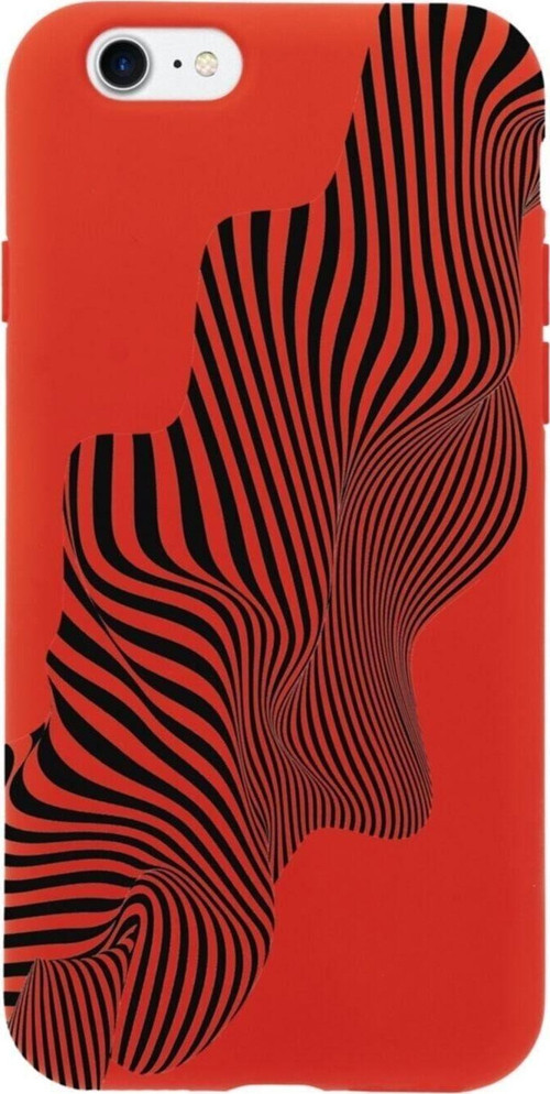 İphone 8 Local Zebra Tasarımlı Kırmızı Telefon Kılıfı