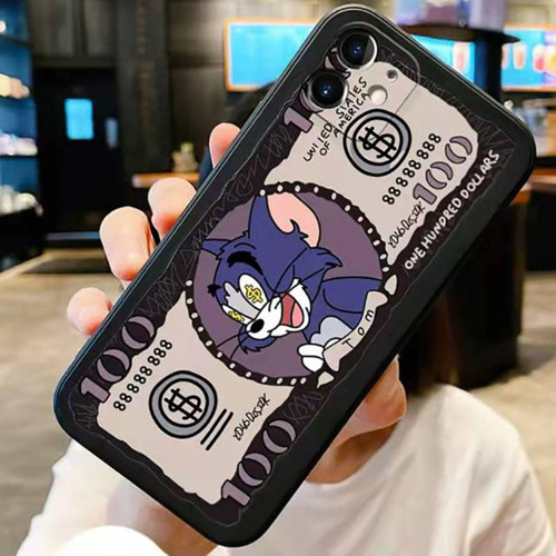 Iphone 11 Kamera Korumalı Ultra Dayanıklı Tom Dolar Baskılı Kılıf - Siyah