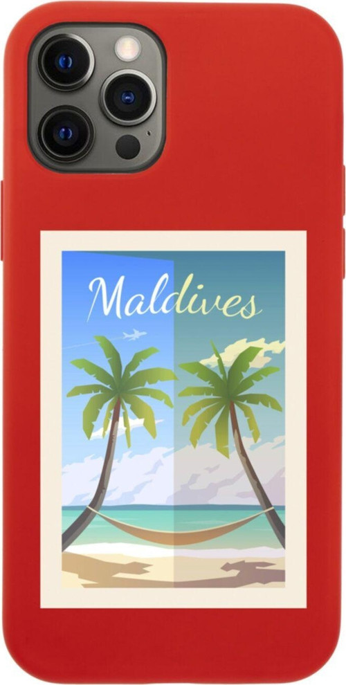 Iphone 12 Pro Maldives Tasarımlı Kırmızı Telefon Kılıfı