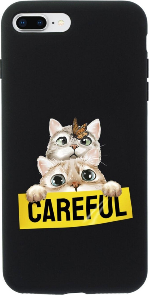 İphone 7 Plus Careful Tasarımlı Siyah Telefon Kılıfı