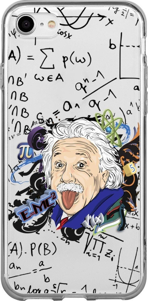 İphone Se Einstein In Formula Desenli Premium Şeffaf Silikon Kılıf