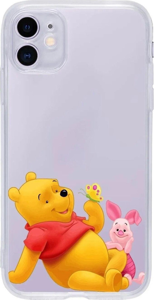 Iphone 11 Pooh Desenli Şeffaf Telefon Kılıfı