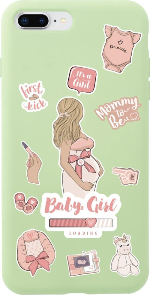 İphone 8 Plus Baby Girl Tasarımlı Yeşil Telefon Kılıfı