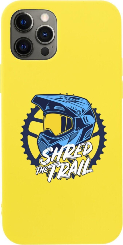 Iphone 12 Pro Max Shred The Trail Tasarımlı Sarı Telefon Kılıfı