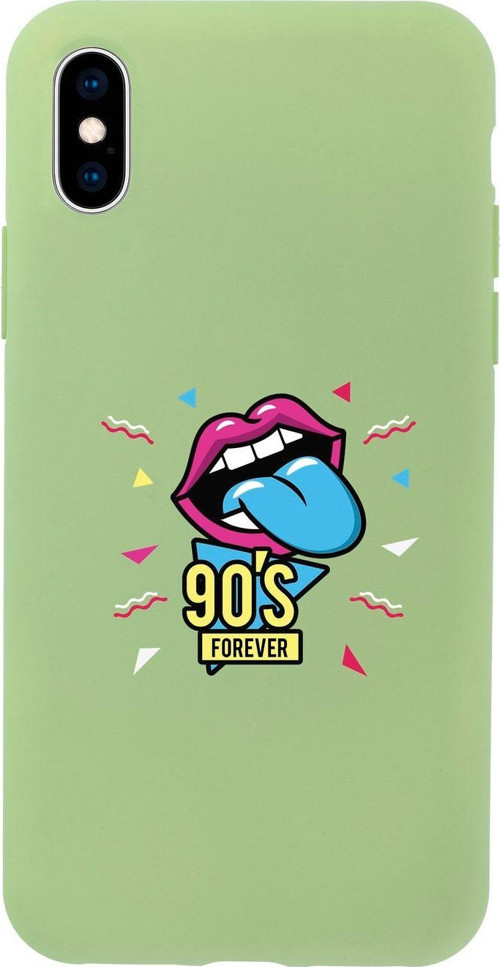 İphone Xs 90'S Forever Tasarımlı Yeşil Telefon Kılıfı