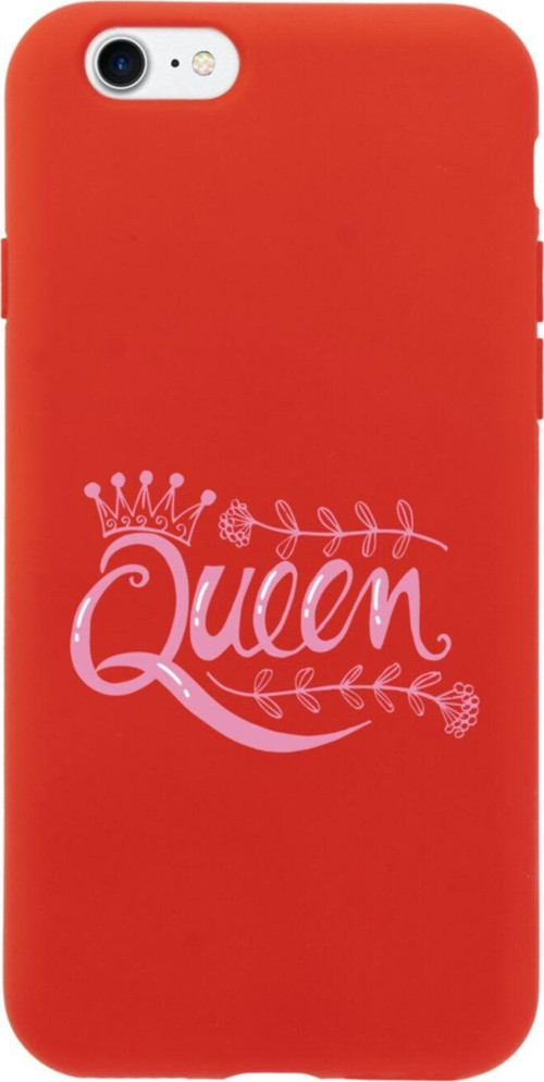 İphone 8 Queen Tasarımlı Kırmızı Telefon Kılıfı