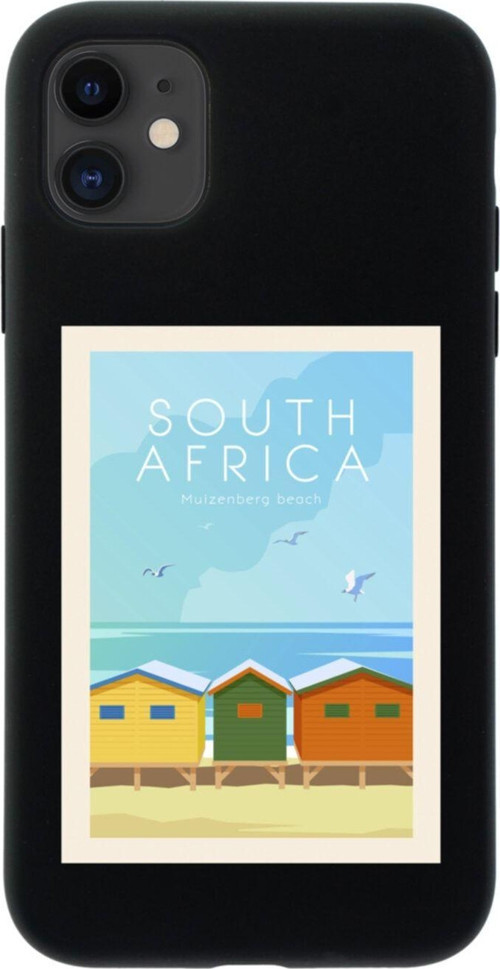 Iphone 11 South Africa Tasarımlı Siyah Telefon Kılıfı