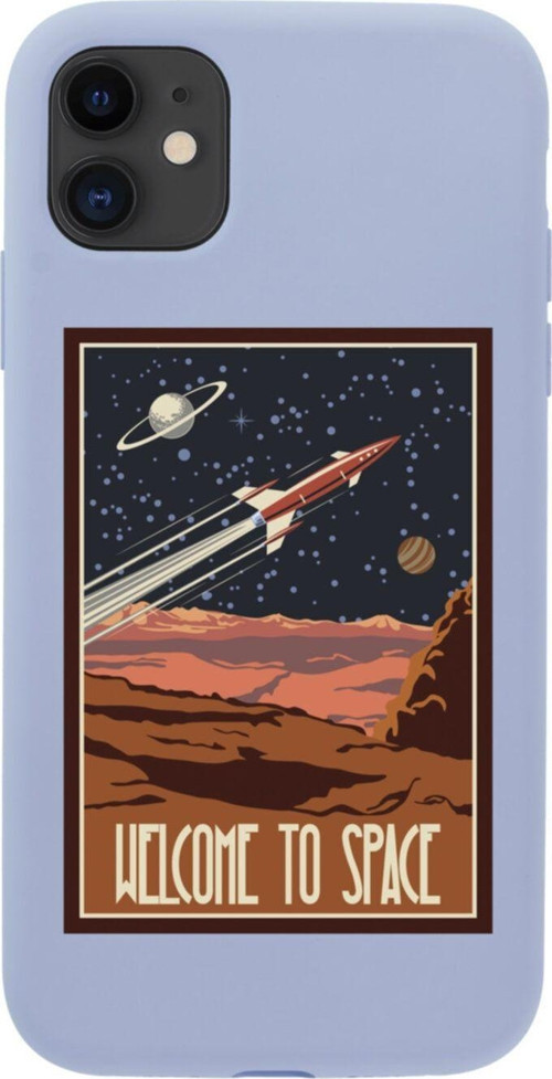 Iphone 11 Welcome To Space Tasarımlı Lila Telefon Kılıfı