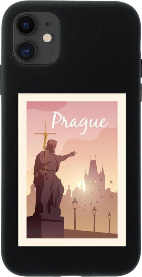 İphone 12 Prague Tasarımlı Siyah Telefon Kılıfı