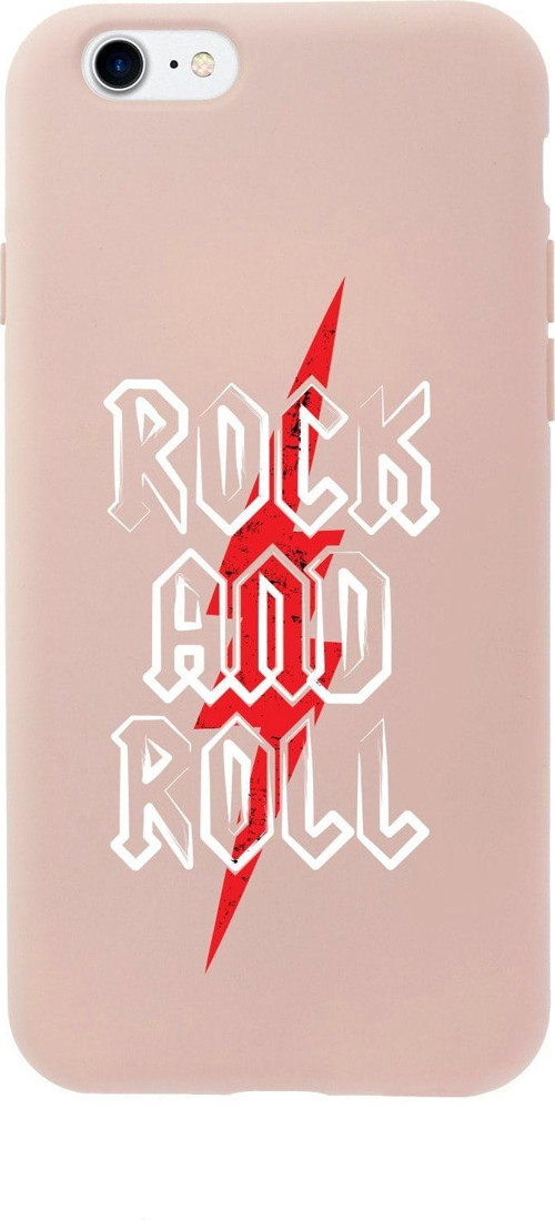 İphone Se Rock And Roll Tasarımlı Pembe Telefon Kılıfı