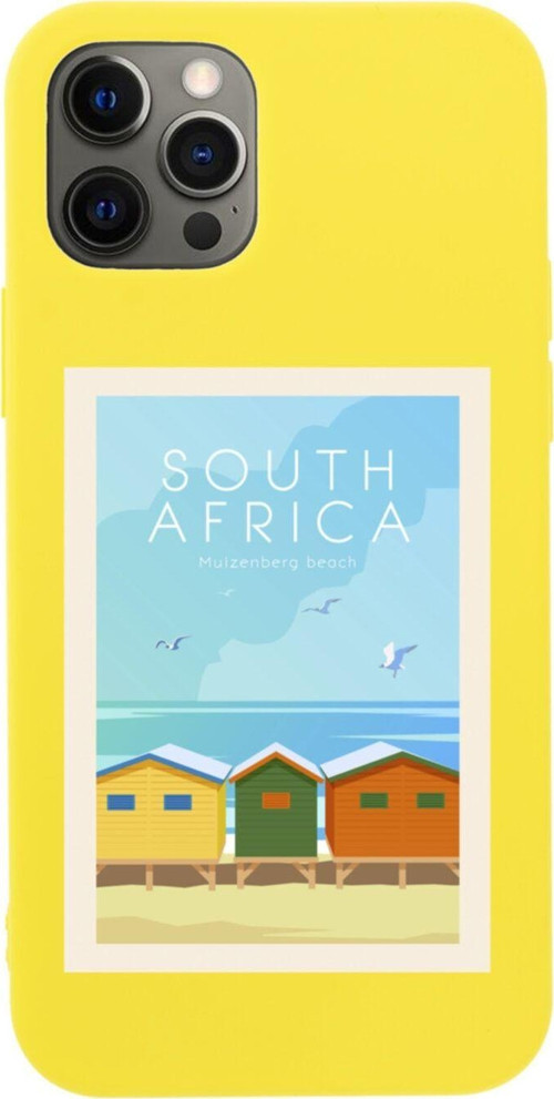 Iphone 12 Pro South Africa Tasarımlı Sarı Telefon Kılıfı