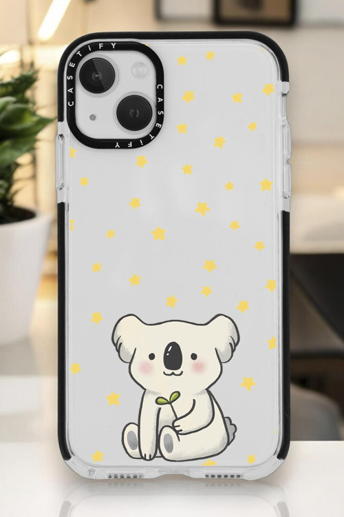İphone 15 Plus Uyumlu Koala Desenli Casetify Darbe Emci Silikonlu Telefon Kılıfı