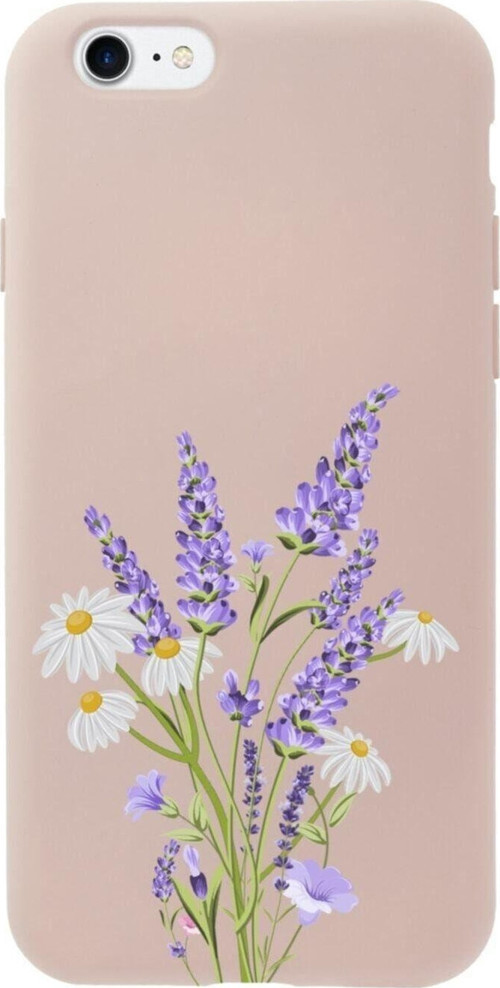 İphone Se Lavander Tasarımlı Pembe Telefon Kılıfı