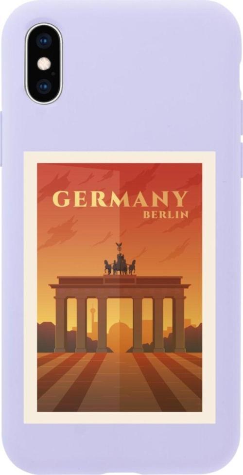 İphone X Germany Tasarımlı Lila Telefon Kılıfı