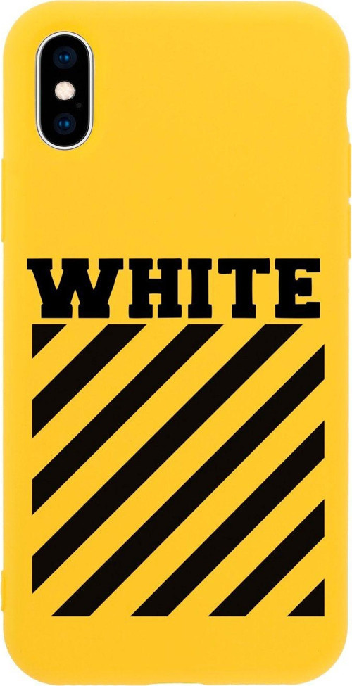İphone Xs White Tasarımlı Sarı Telefon Kılıfı
