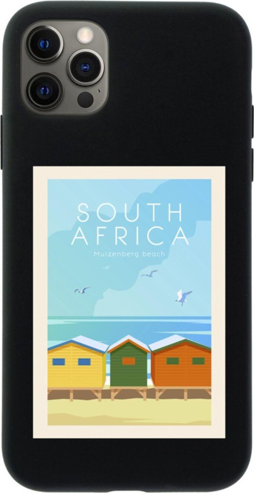 Iphone 12 Pro South Africa Tasarımlı Siyah Telefon Kılıfı