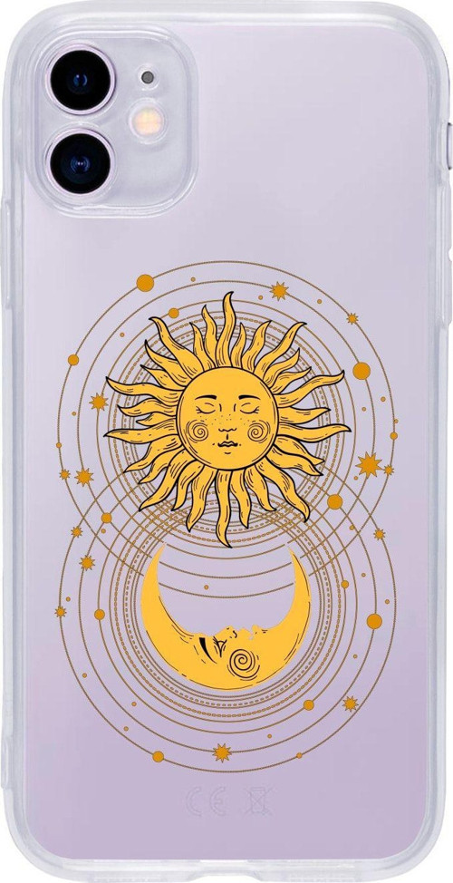 Iphone 11 Uyumlu Moon And Sun Premium Şeffaf Silikon Kılıf