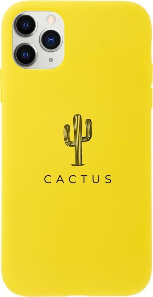 Iphone 11 Pro Cactus Tasarımlı Sarı Telefon Kılıfı