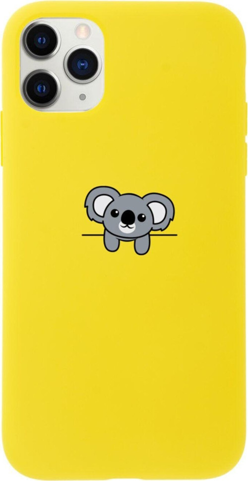 Iphone 11 Pro Koala Tasarımlı Sarı Telefon Kılıfı