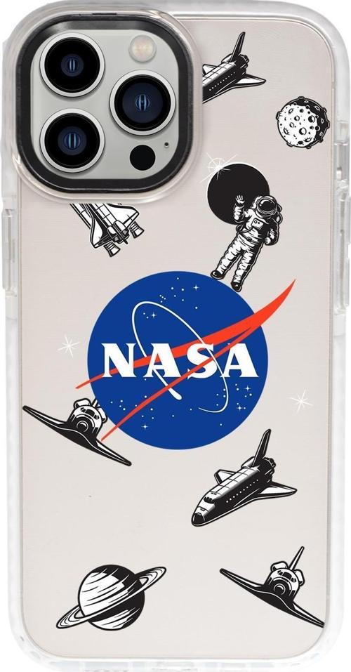 İphone 15 Pro Uyumlu Nasa Desenli Candy Bumper Darbe Emci Silikonlu Telefon Kılıfı