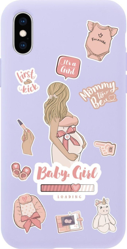 İphone Xs Baby Girl Tasarımlı Lila Telefon Kılıfı