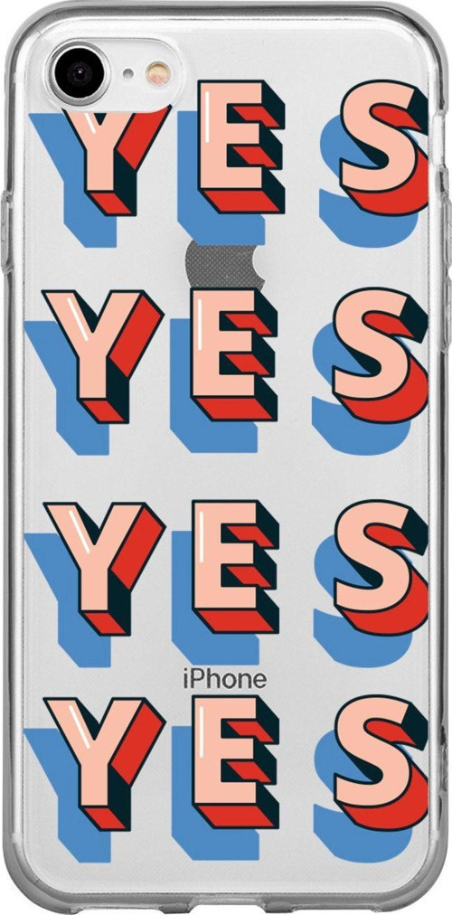 İphone 7 Yes Retro Desenli Şeffaf Telefon Kılıfı