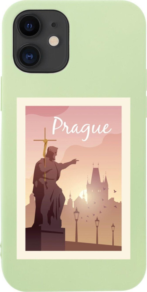 İphone 12 Prague Tasarımlı Yeşil Telefon Kılıfı