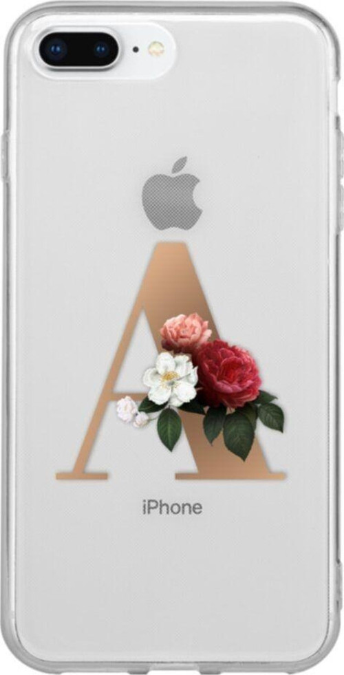 İphone 8 Plus A Harfi Desenli Şeffaf Telefon Kılıfı