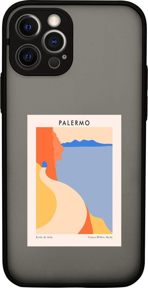 İphone 12 Uyumlu Kamera Lens Korumalı Palermo Desenli Lüx Telefon Kılıfı