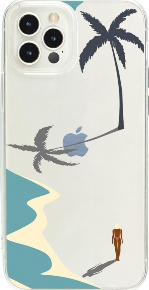 İphone 15 Pro Plaj Women Şeffaf Telefon Kılıfı