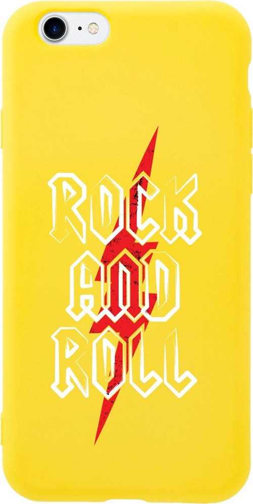 İphone Se Rock And Roll Tasarımlı Sarı Telefon Kılıfı