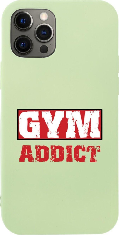 Iphone 12 Pro Max Gym Addict Tasarımlı Yeşil Telefon Kılıfı