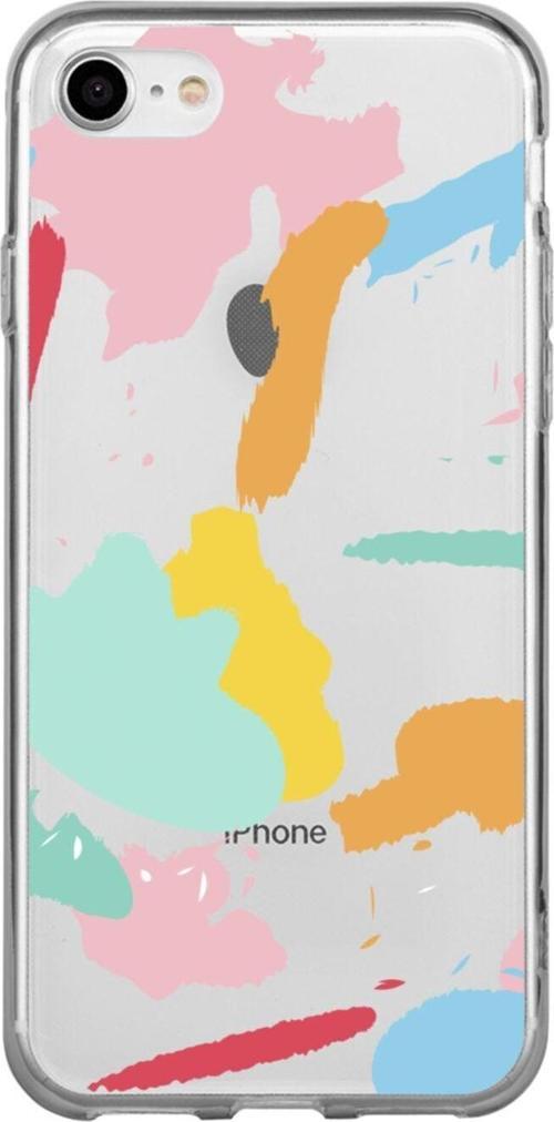 İphone 7 Sanatsal Boyalar Şeffaf Telefon Kılıfı