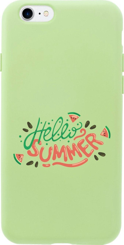 İphone Se Hello Summer Tasarımlı Yeşil Telefon Kılıfı