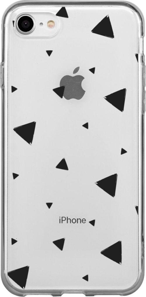 İphone Se Black Triangle Tasarımlı Şeffaf Telefon Kılıfı