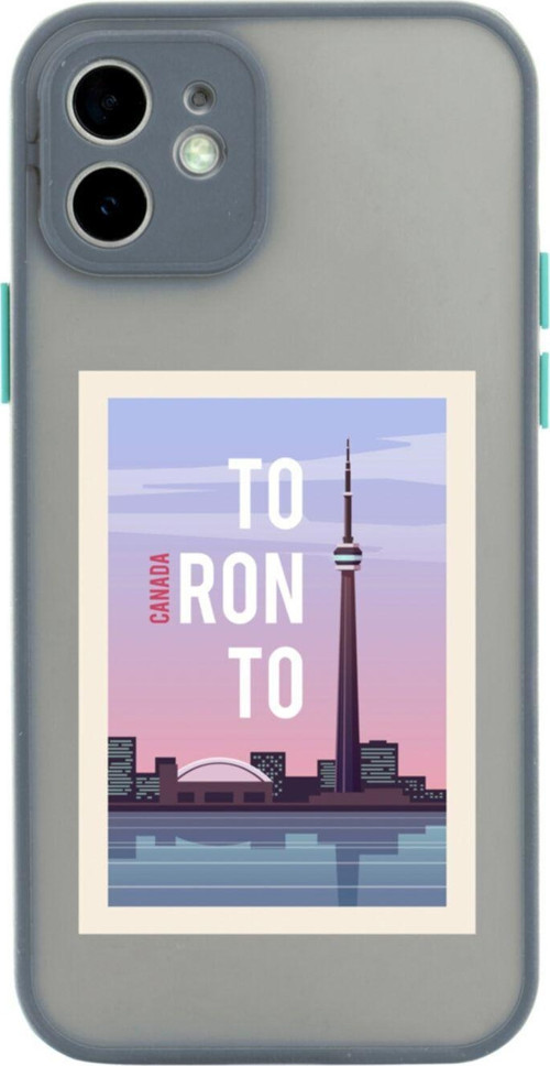 Iphone 11 Lüx Kamera Lens Korumalı Canada Toronto Gri Telefon Kılıfı