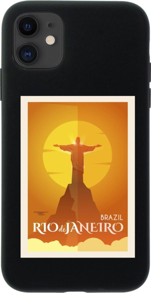 İphone 12 Brezilya Art Tasarımlı Siyah Telefon Kılıfı