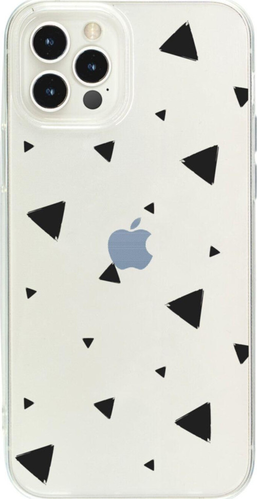 Iphone 12 Pro Black Triangle Tasarımlı Şeffaf Telefon Kılıfı