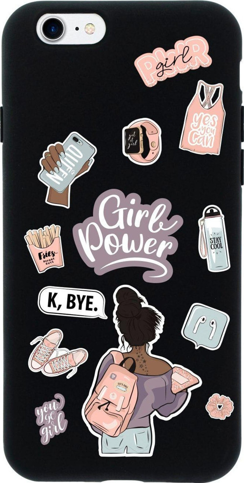 İphone 8 Girl Power Tasarımlı Haki Telefon Kılıfı