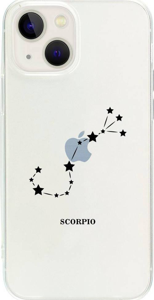 İphone 15 Akrep Yıldız Desenli Şeffaf Telefon Kılıfı