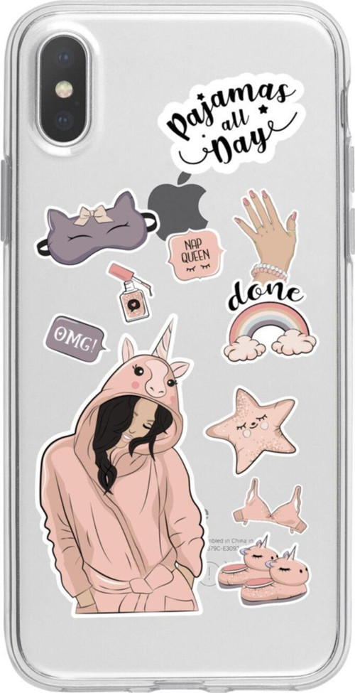 İphone X Pijama All Day Şeffaf Telefon Kılıfı