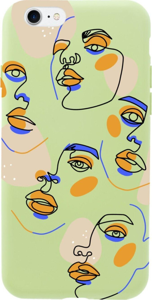 İphone 8 Surreal Face Tasarımlı Yeşil Telefon Kılıfı