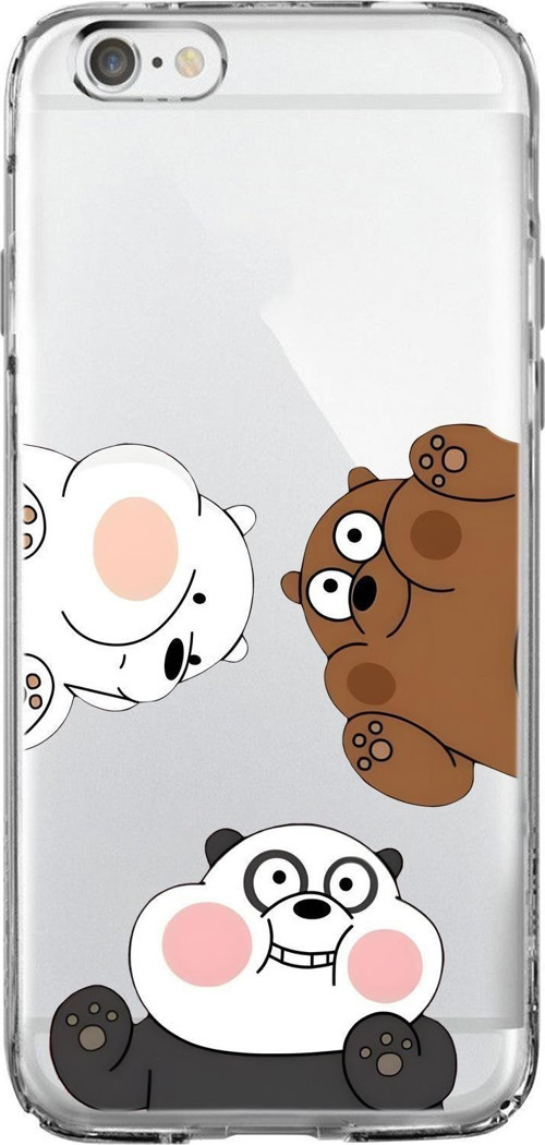 İphone 6S Uyumlu Cute Animals Desenli Premium Şeffaf Silikon Kılıf